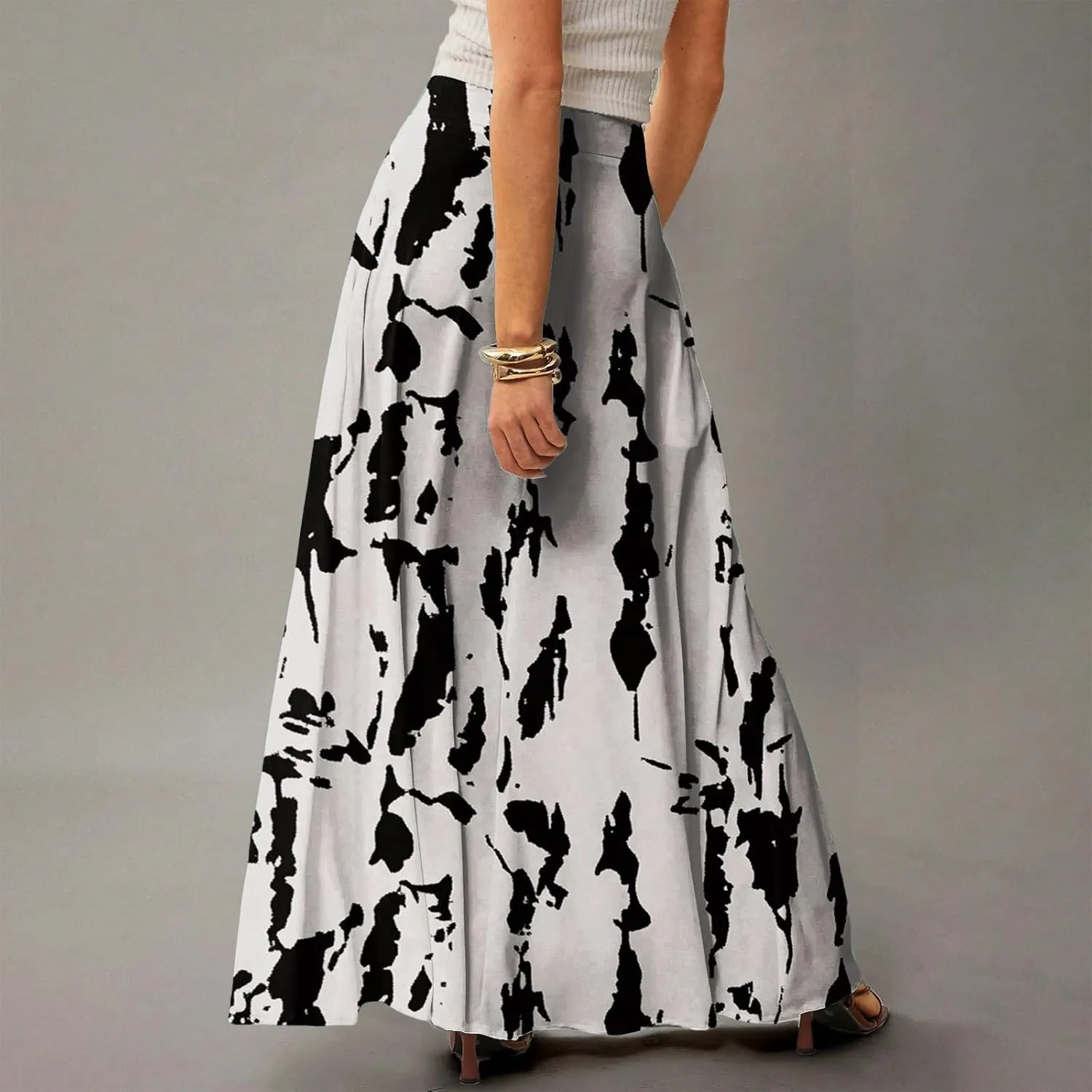 Summer Skirts for Women, Boho Maxi Vacation Beach Flowy Casual Womens Skirts