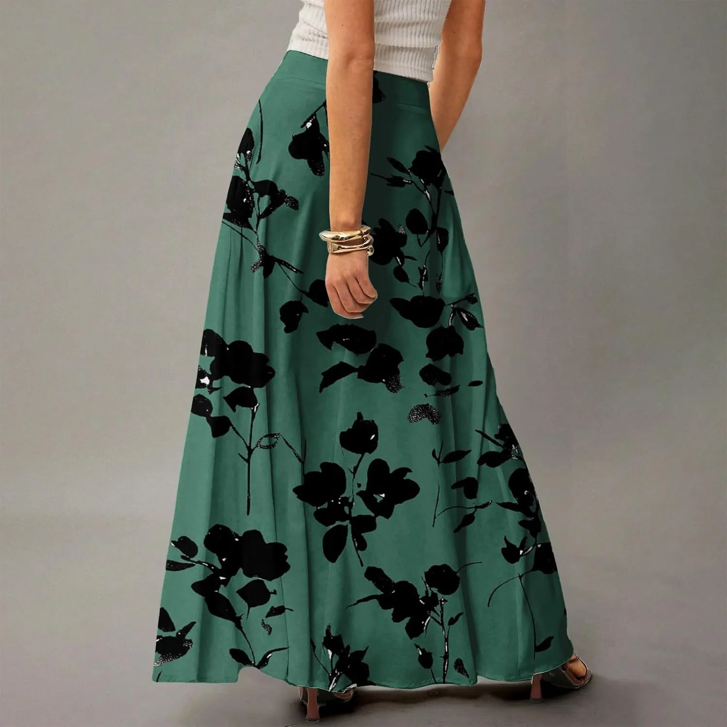 Summer Skirts for Women, Boho Maxi Vacation Beach Flowy Casual Womens Skirts