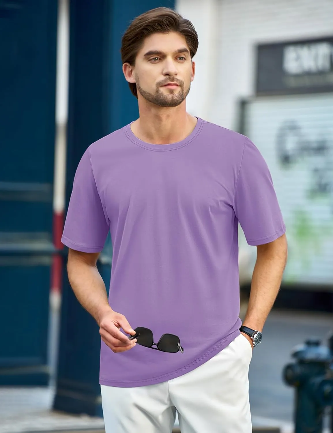 TACVASEN Mens Cotton T Shirt Casual Summer Tshirt Crew-Neck Short Sleeve Soft Tee Classic Basic T-Shirt