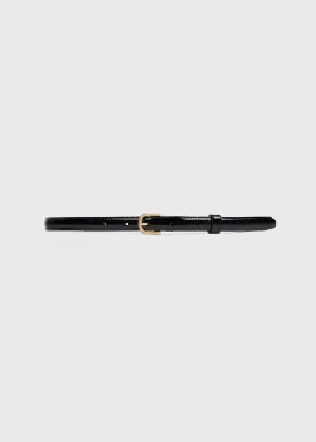 Thin patent belt black