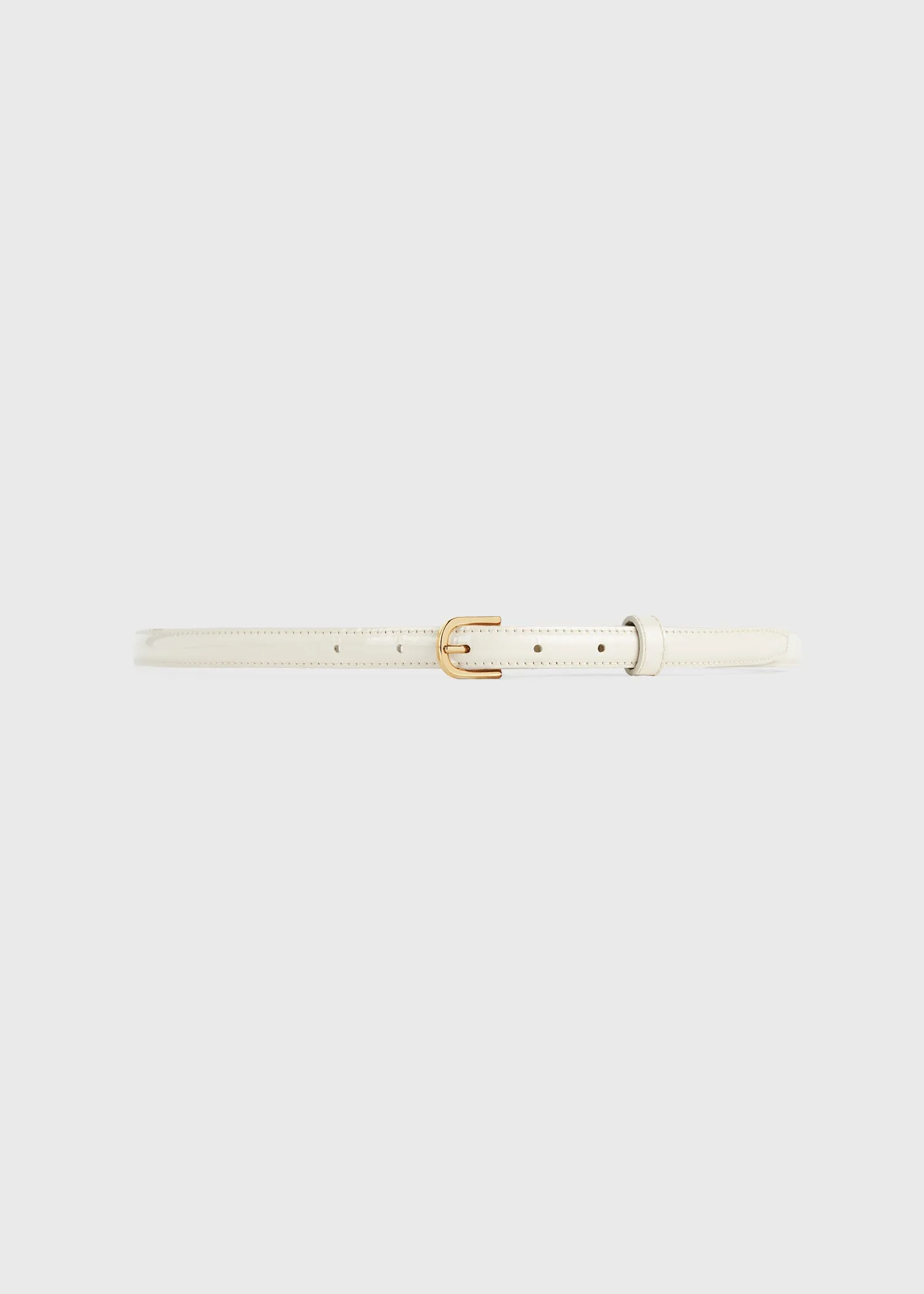 Thin patent belt bleached sand
