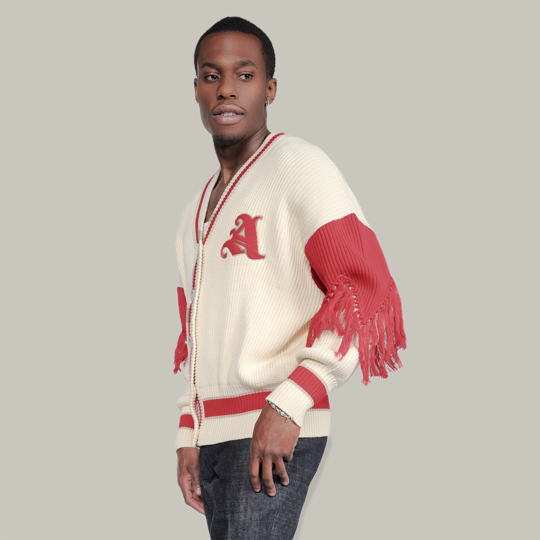 Varsity Cardigan Red