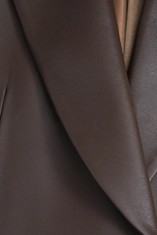 Vintage Single Breasted Slim-fit Leather Blazer