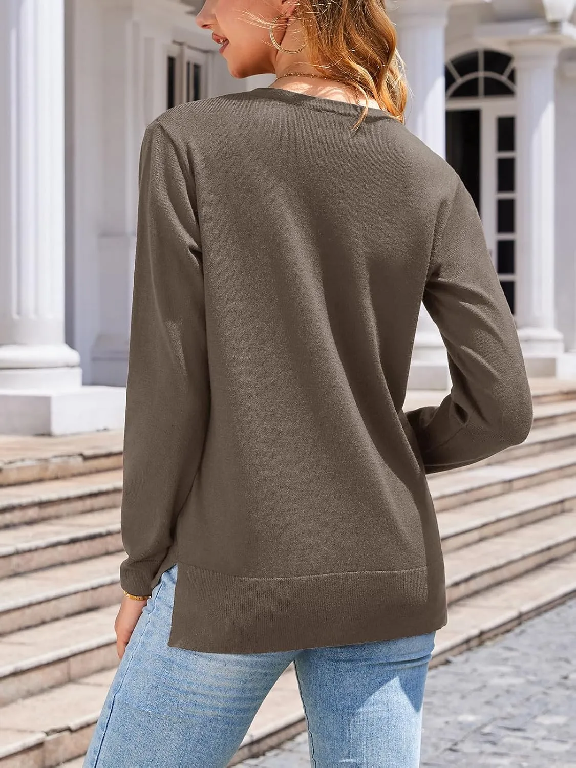 Women's 2025 Cardigan Sweaters Trendy Casual Button Down Long Sleeve Crew Neck Lightweight Knit Fall Cardigans Coat