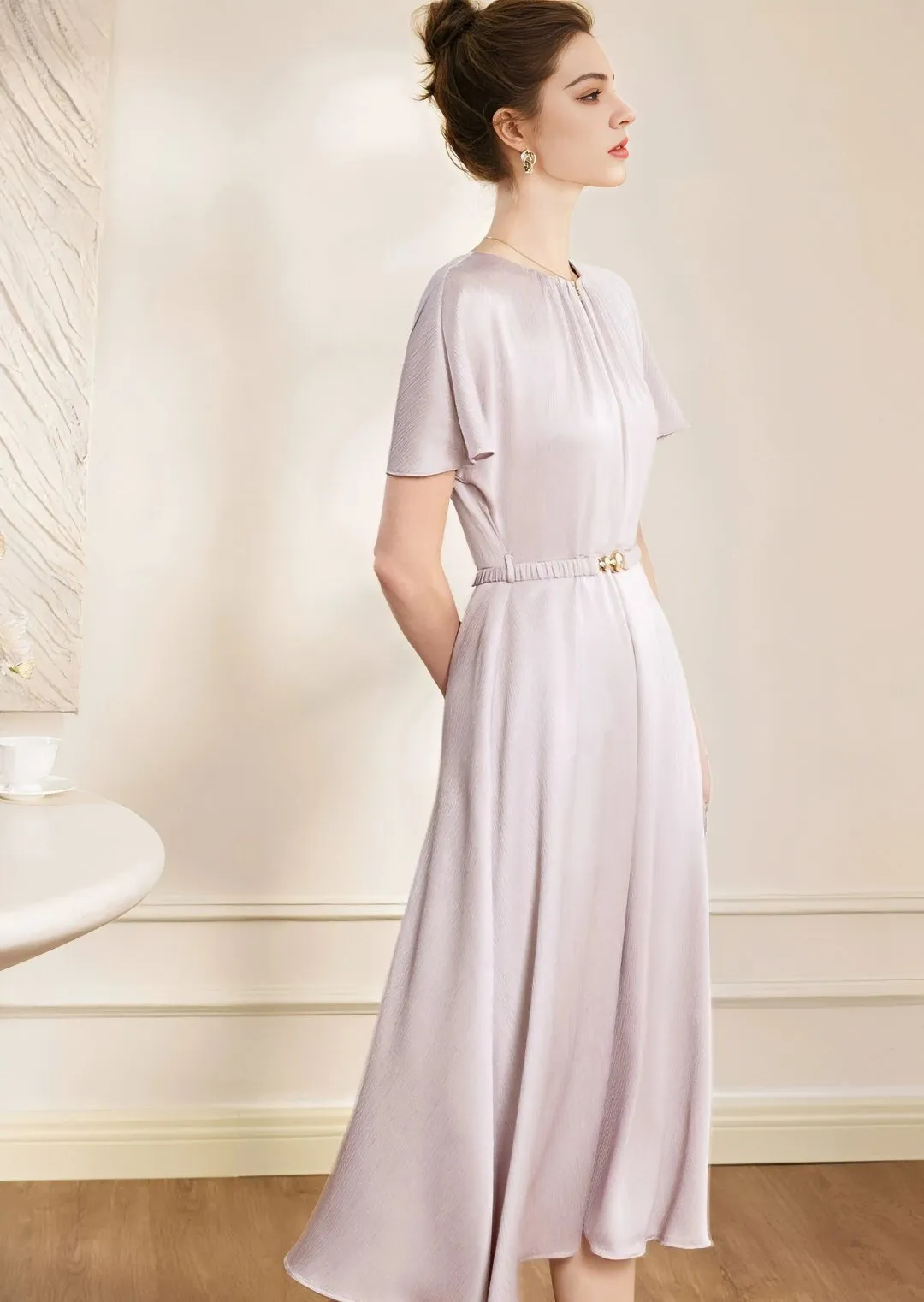 WRINKLED MIDI DRESS